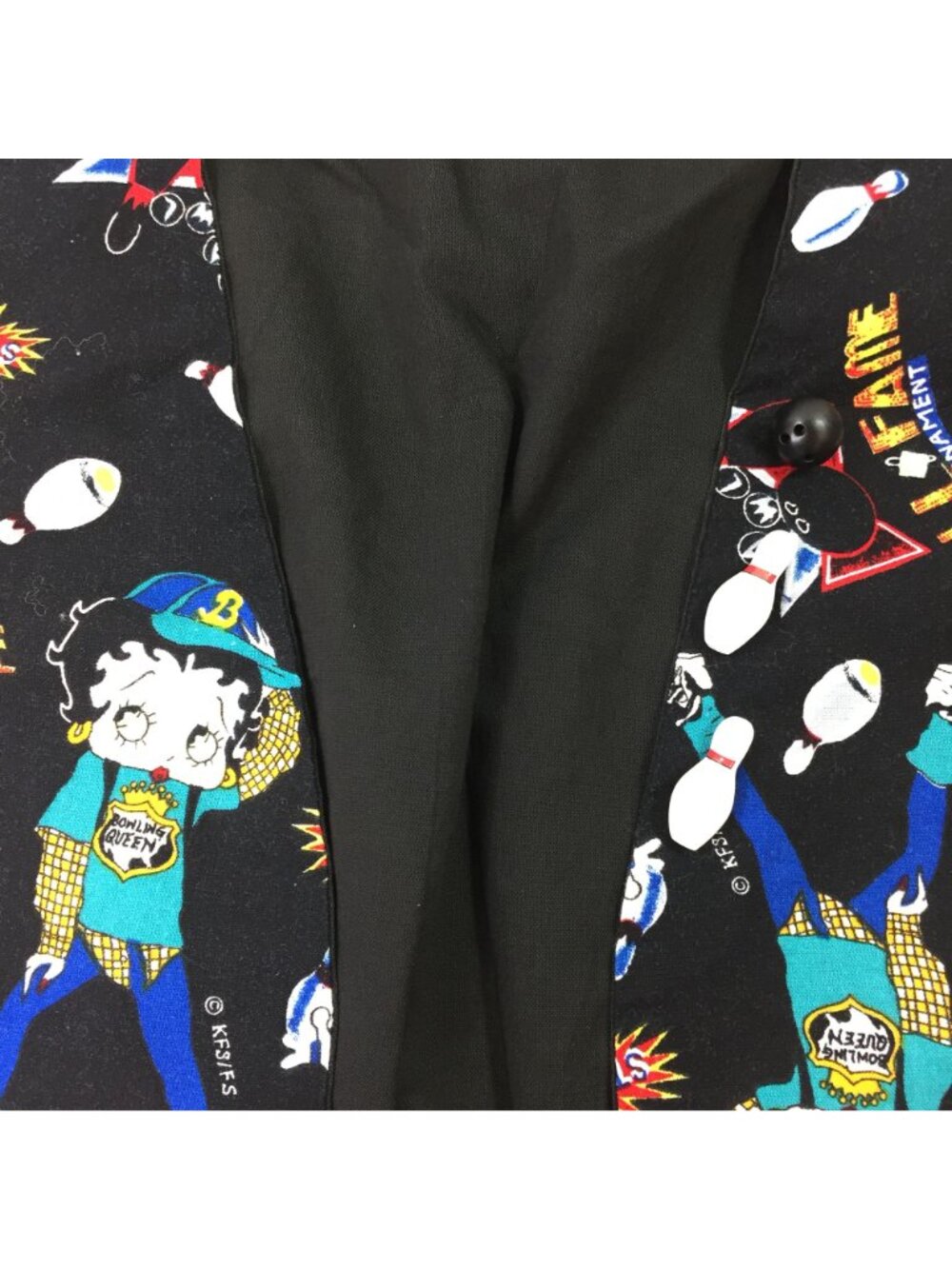 Handmade Womens Betty Boop Bowling Black Vest - Picture 10 of 14